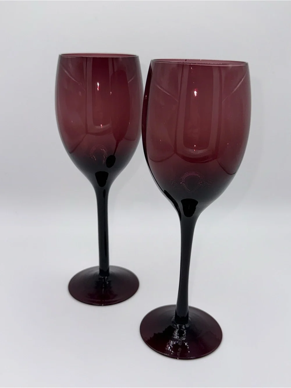 Vintage Mikasa Set of 6 Elite Amethyst Wine Glasses